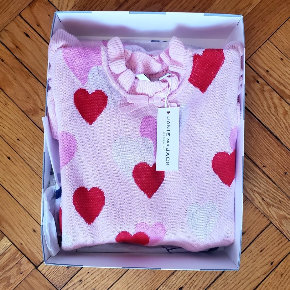 Supercute NWT Janie And Jack Heart Sweater Dress sz 8